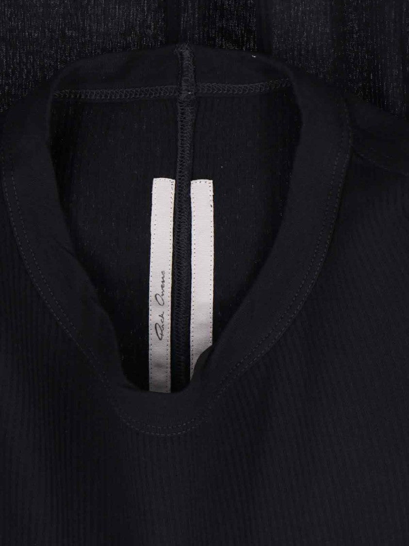 Rick Owens Black Viscose And Silk Midi Dress