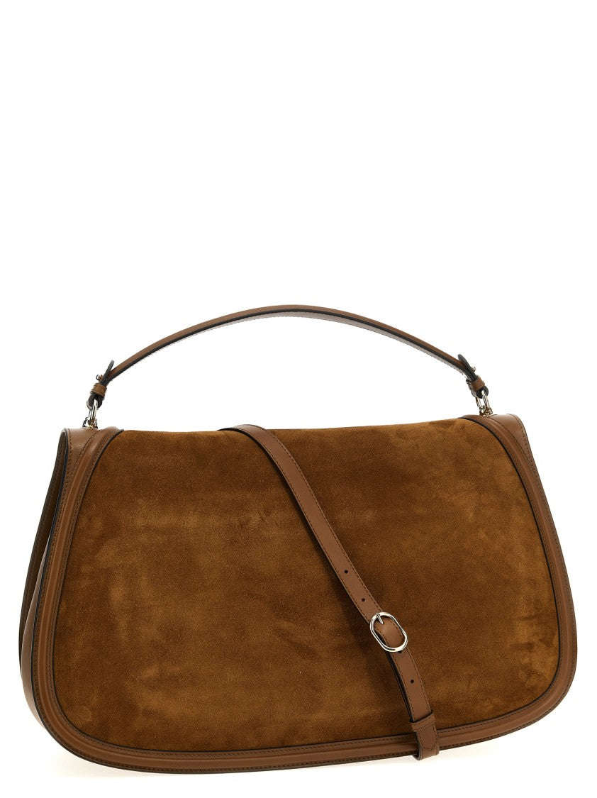 Gucci Large Suede And Leather Handbag