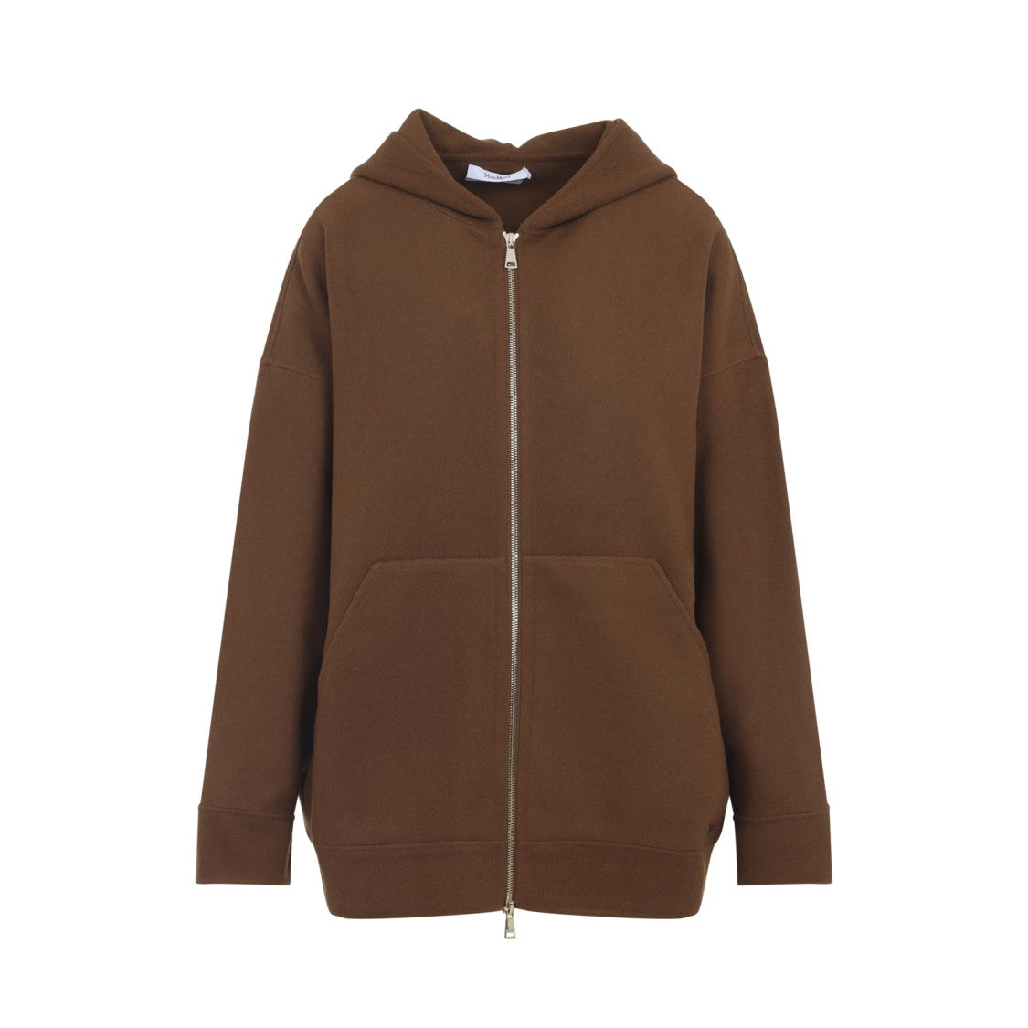 Max Mara Etuania Brown Virgin Wool Hoodie
