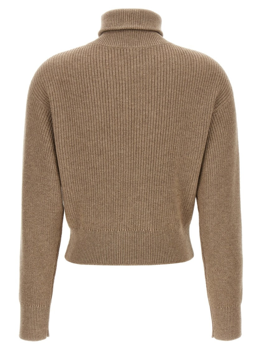 Brunello Cucinelli Shiny Flap Detail' Cropped Cardigan