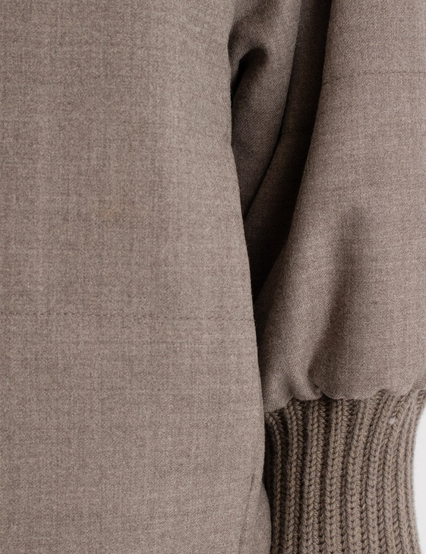 Le Tricot Perugia Boxy Wool Jacket With High Ribbed Collar