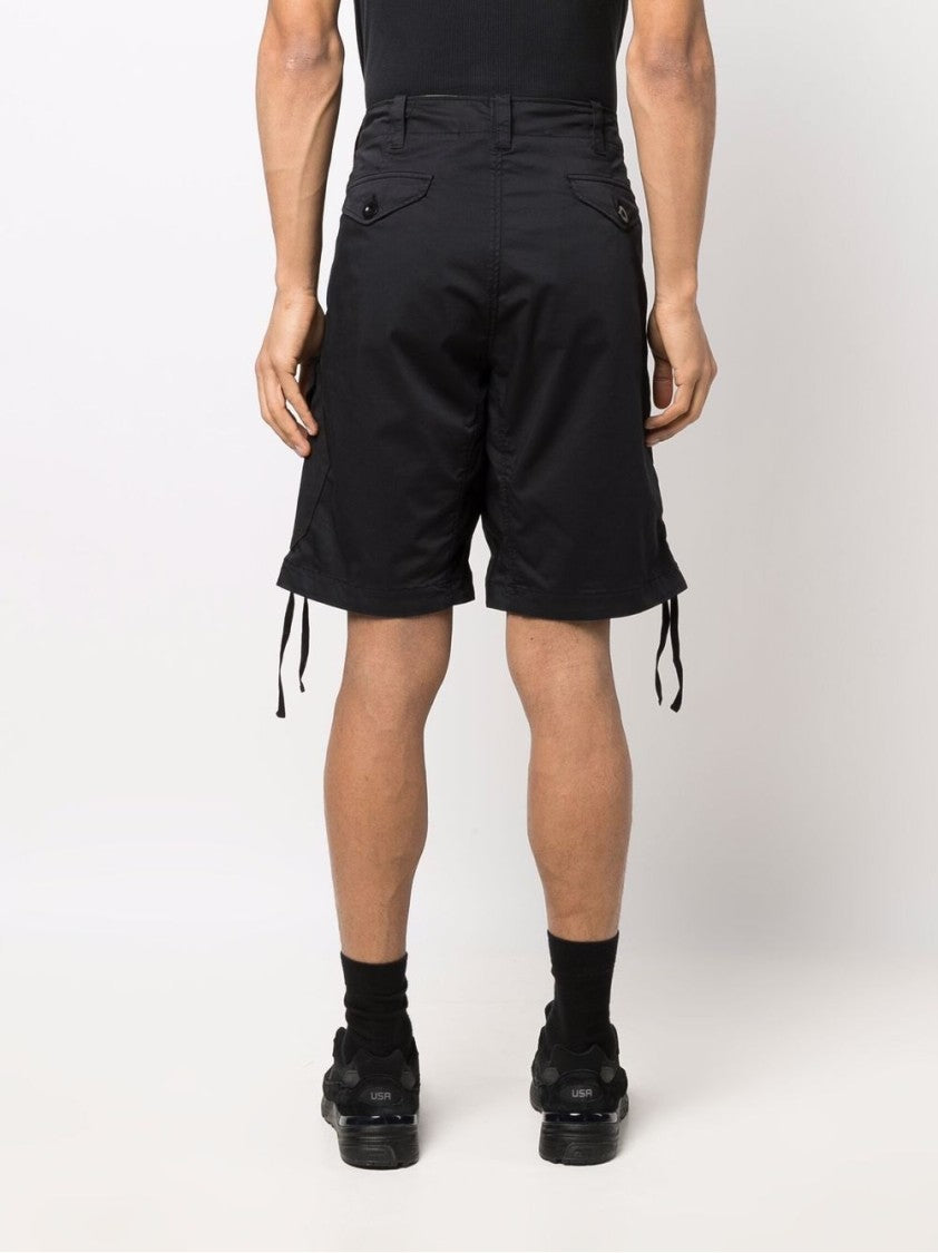 Ten C Two-Tone Navy Bermuda Shorts With Cargo Pockets