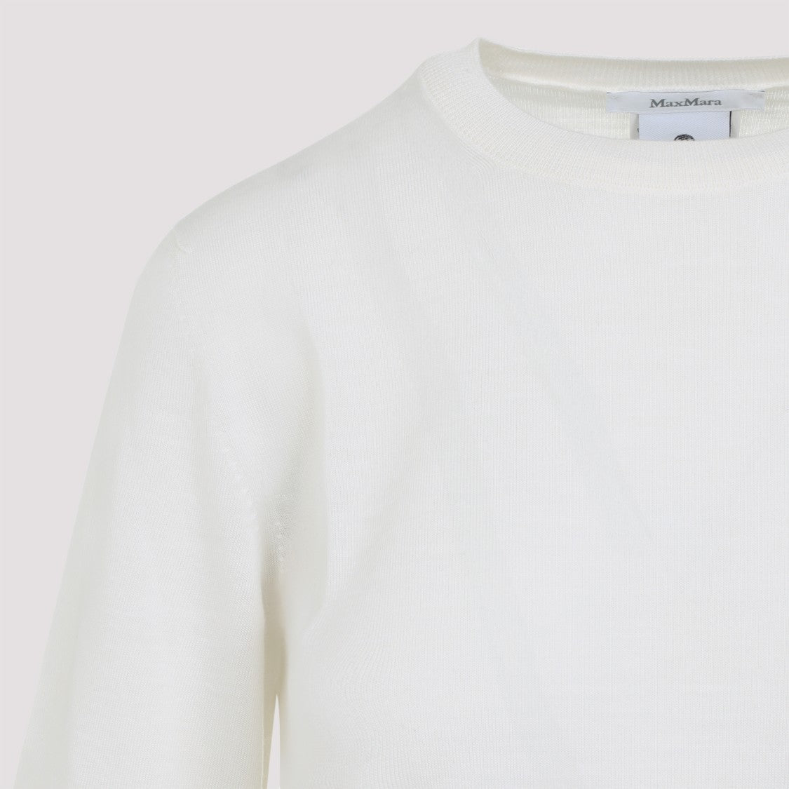 Max Mara Classic Crew Neck Sweater In Soft Virgin Wool