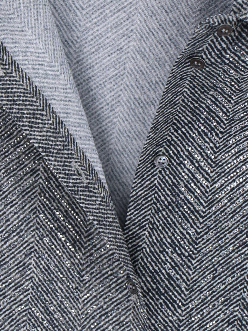 Ermanno Scervino Crystal Detail Shirt – Grey