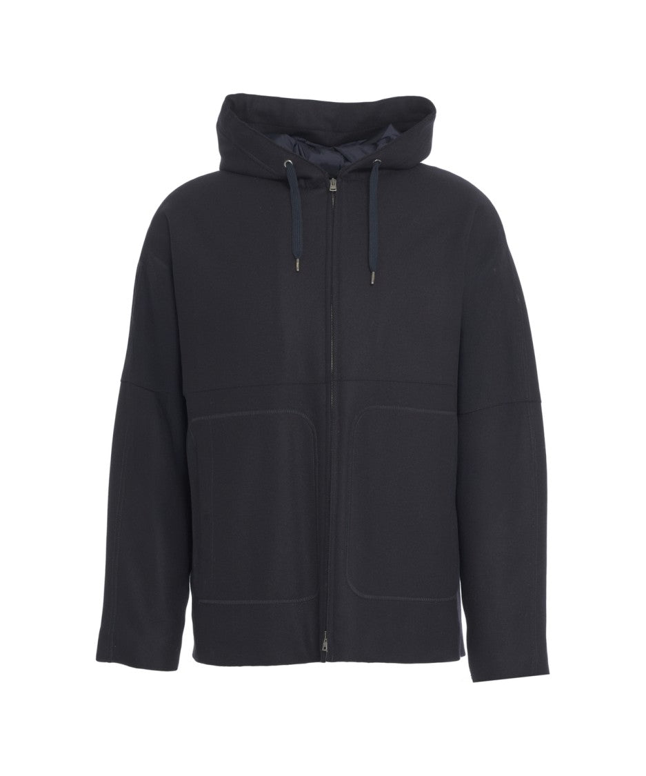 Herno Herno Hooded Jacket With Adjustable Hood And Smooth Texture
