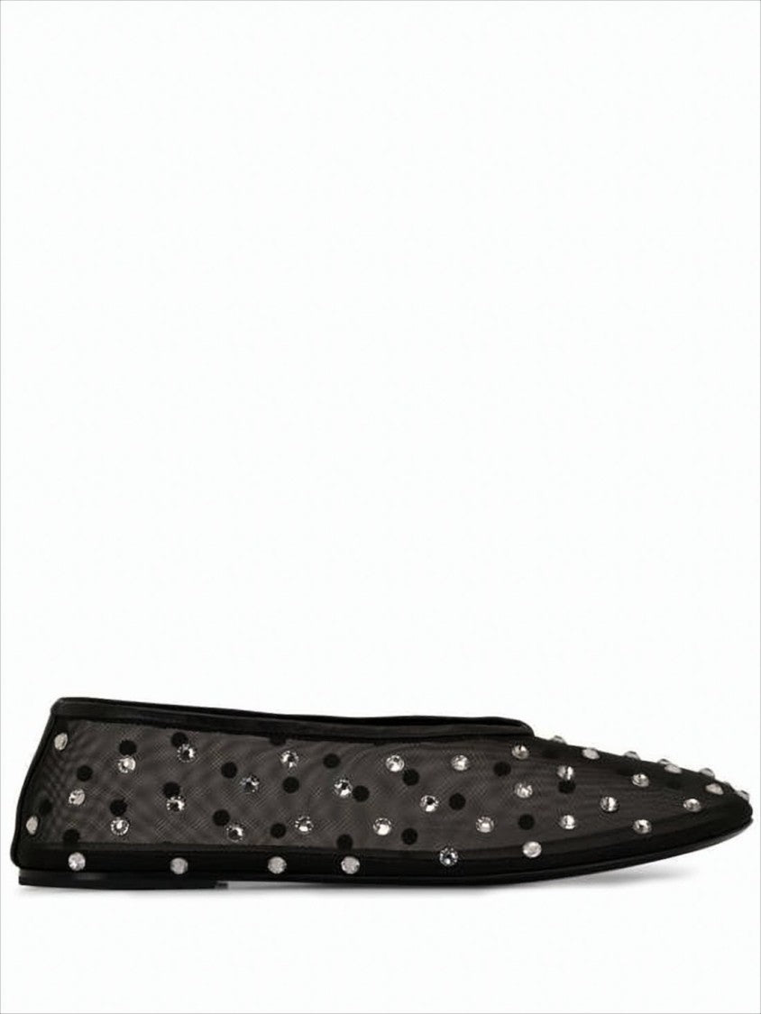 Khaite Pointed Toe Flat Shoes With Silver-Tone Studs