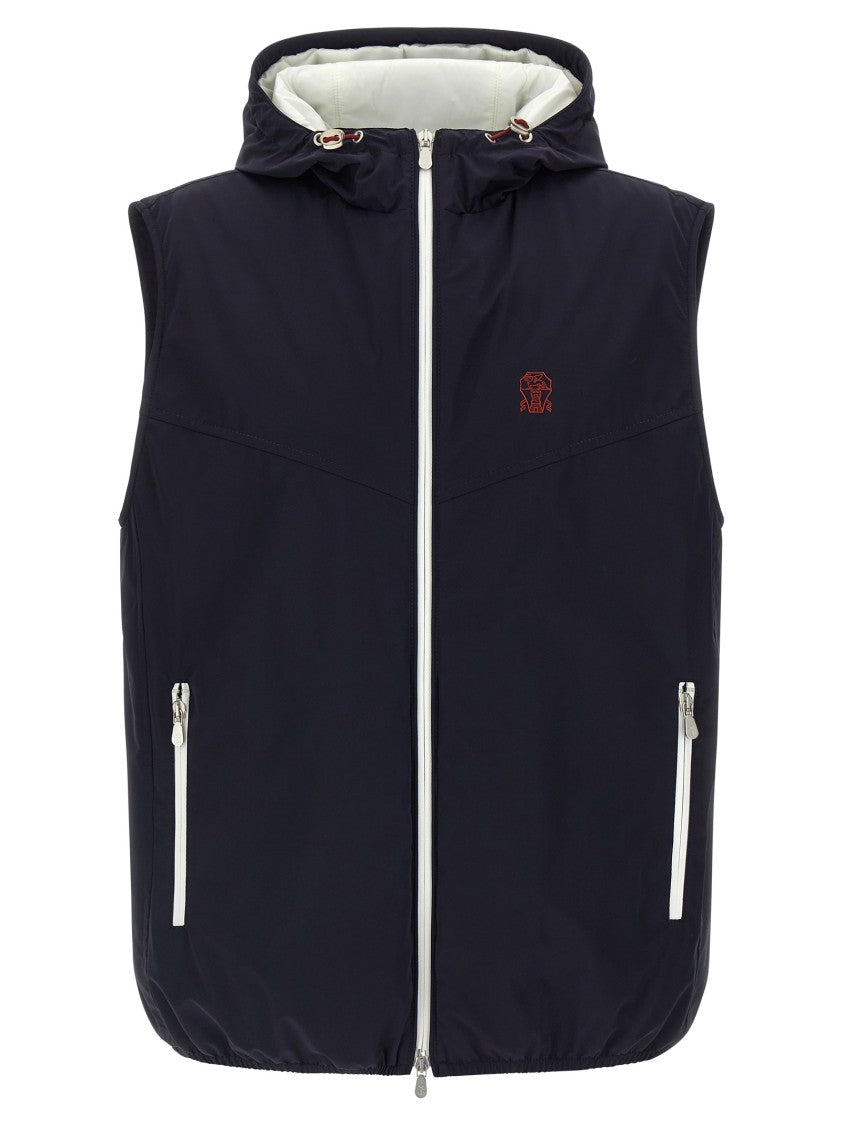 Brunello Cucinelli Water-Repellent Technical Fabric Hooded Vest