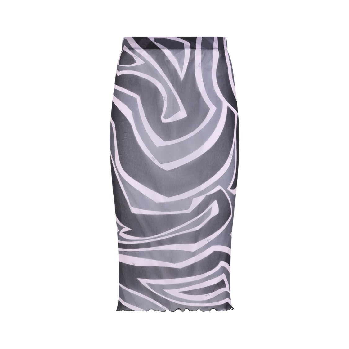 Pucci Abstract Pattern Midi Skirt In Lilac And Black