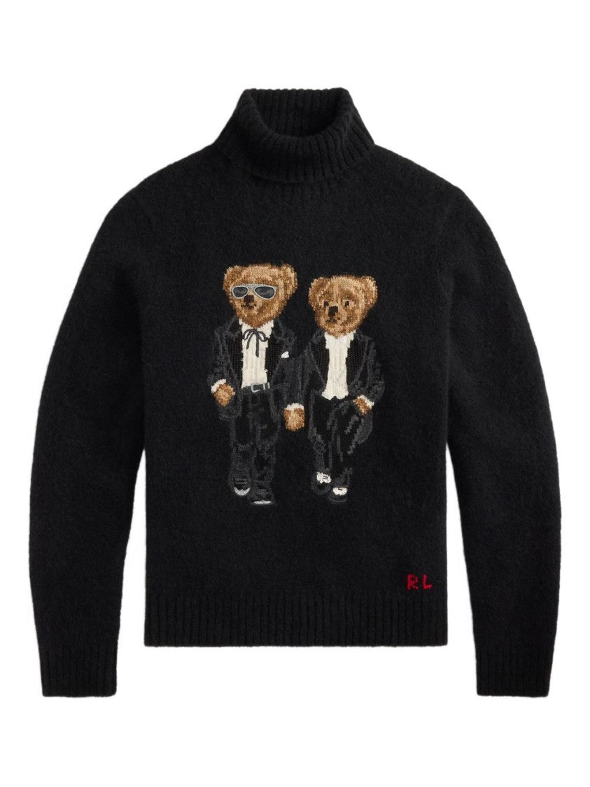 Polo Ralph Lauren Textured Knit Black Turtleneck Sweater