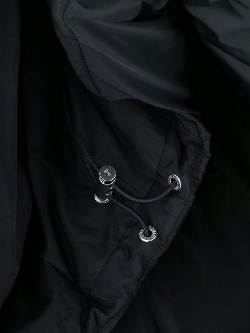 Ami Cropped Padded Jacket With High Collar And Embroidered Detail