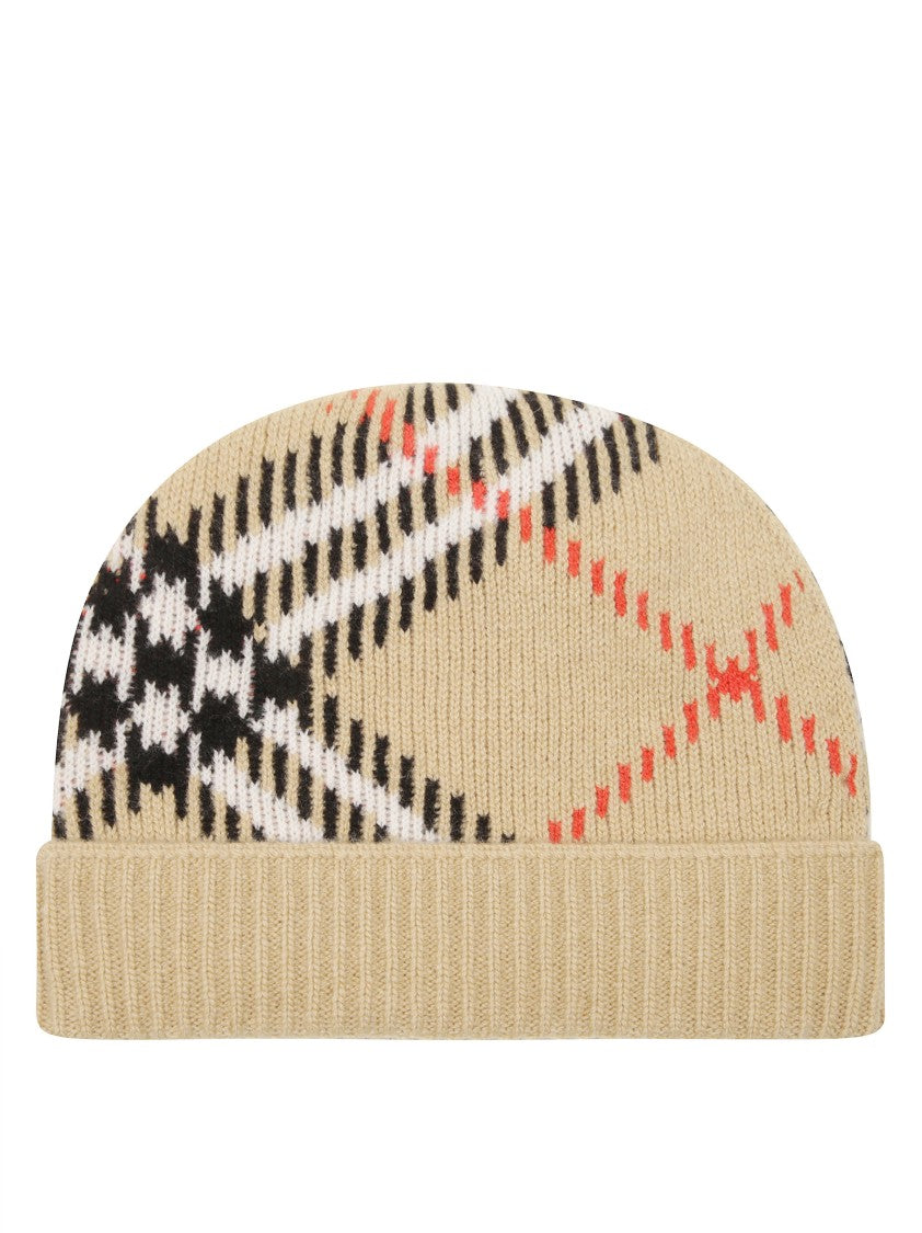Burberry Round Crown Beige Hat With Smooth Texture
