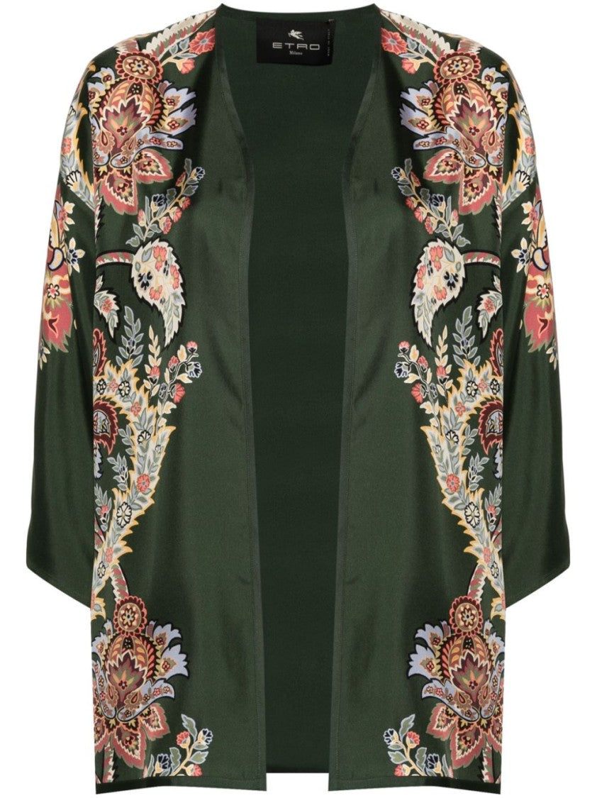 Etro Paisley-Print Silk Blazer