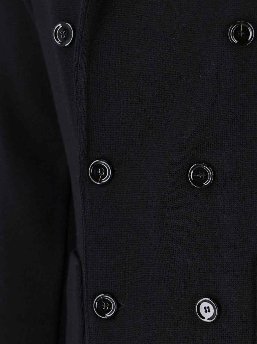 Lardini Double-Breasted Wool Blazer – Black