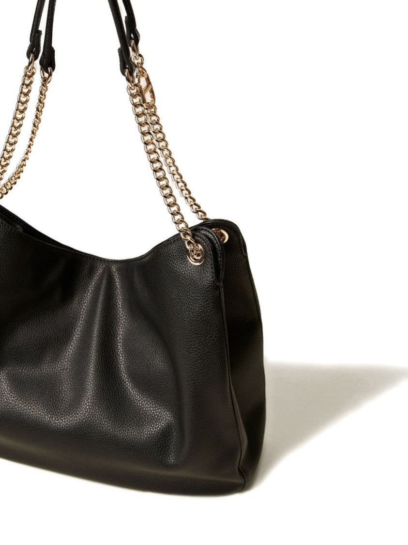 Twin-Set Soft Pebbled Slouchy Handbag With Chain