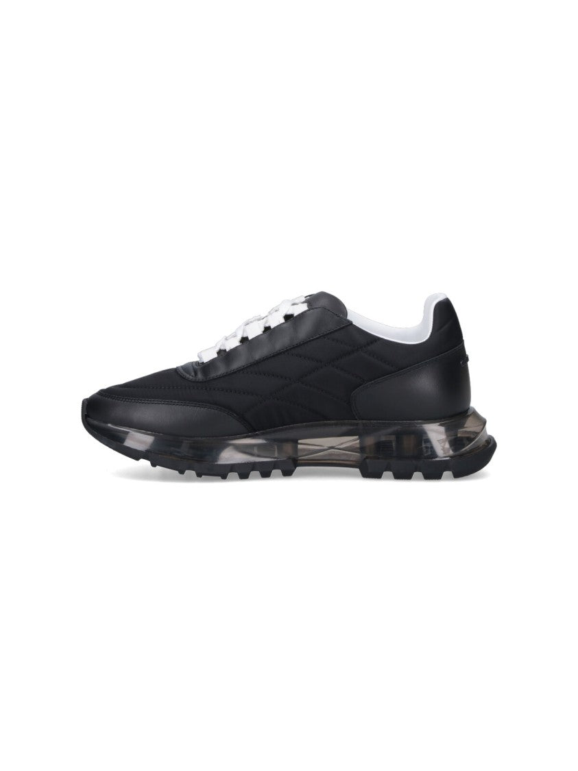 Givenchy Quilted Black Sneakers With Translucent Sole And Contrasting Laces