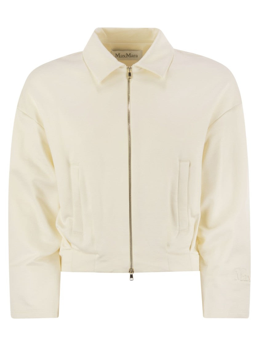 Max Mara Argenta - Cropped Silk And Cotton Sweatshirt
