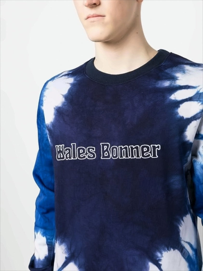 Wales Bonner Tie-Dye Long Sleeve Shirt With Contrasting Logo