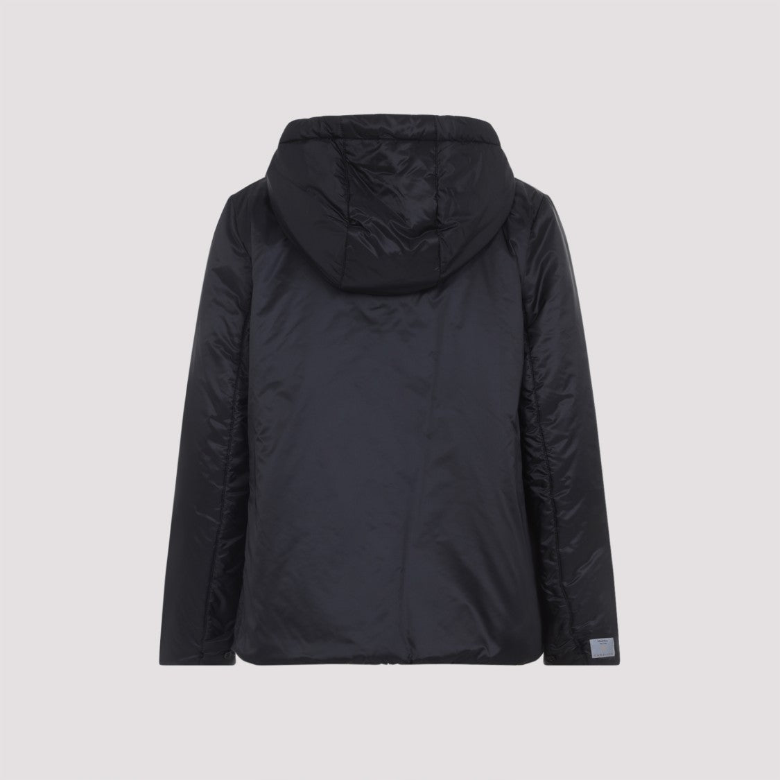Max Mara Hooded Black And Green Jacket With Functional Pockets
