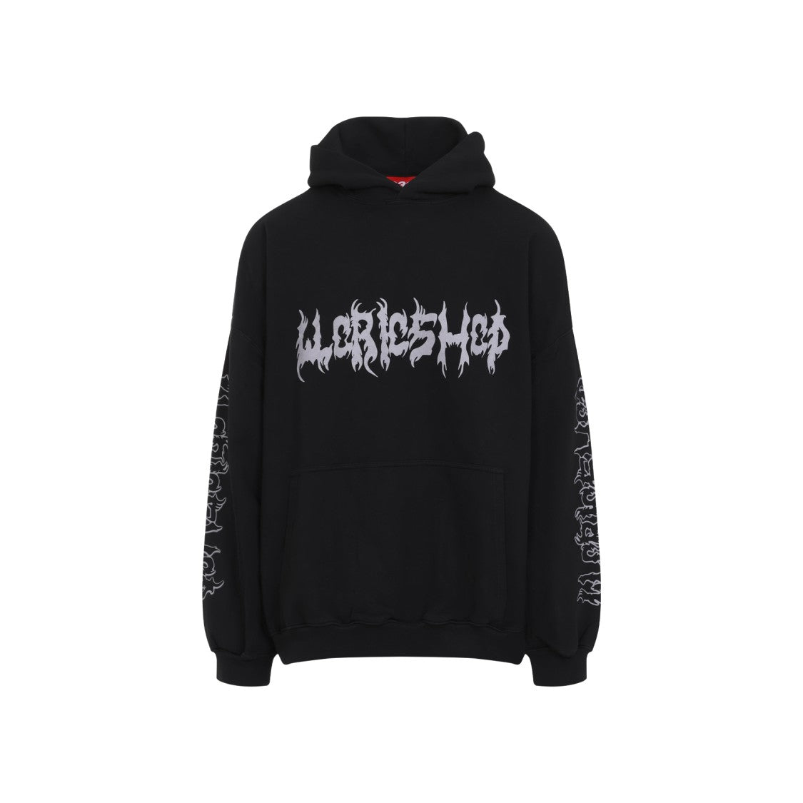 032C Faithless Oversized Black Cotton Hoodie