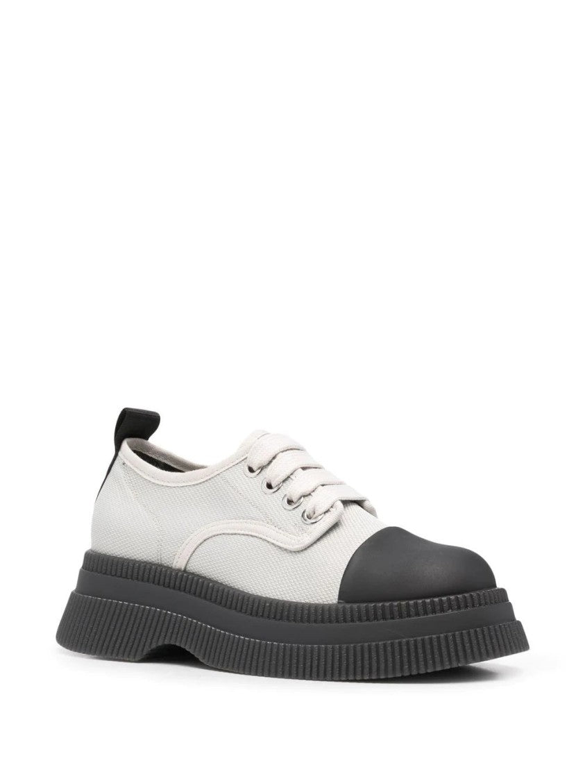 Ganni Beige Recycled Polyester Loafers With Chunky Rubber Sole