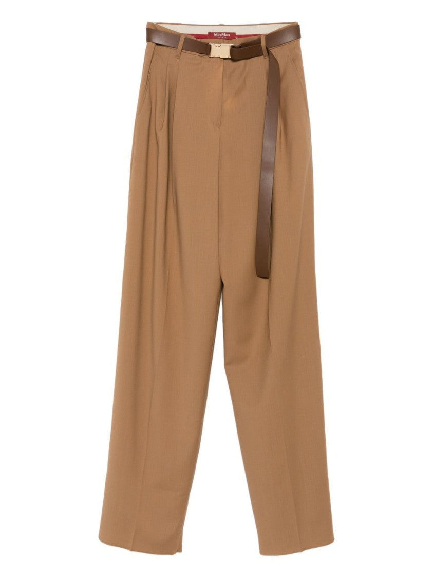 Max Mara Wide Leg Trousers With Pleated Front