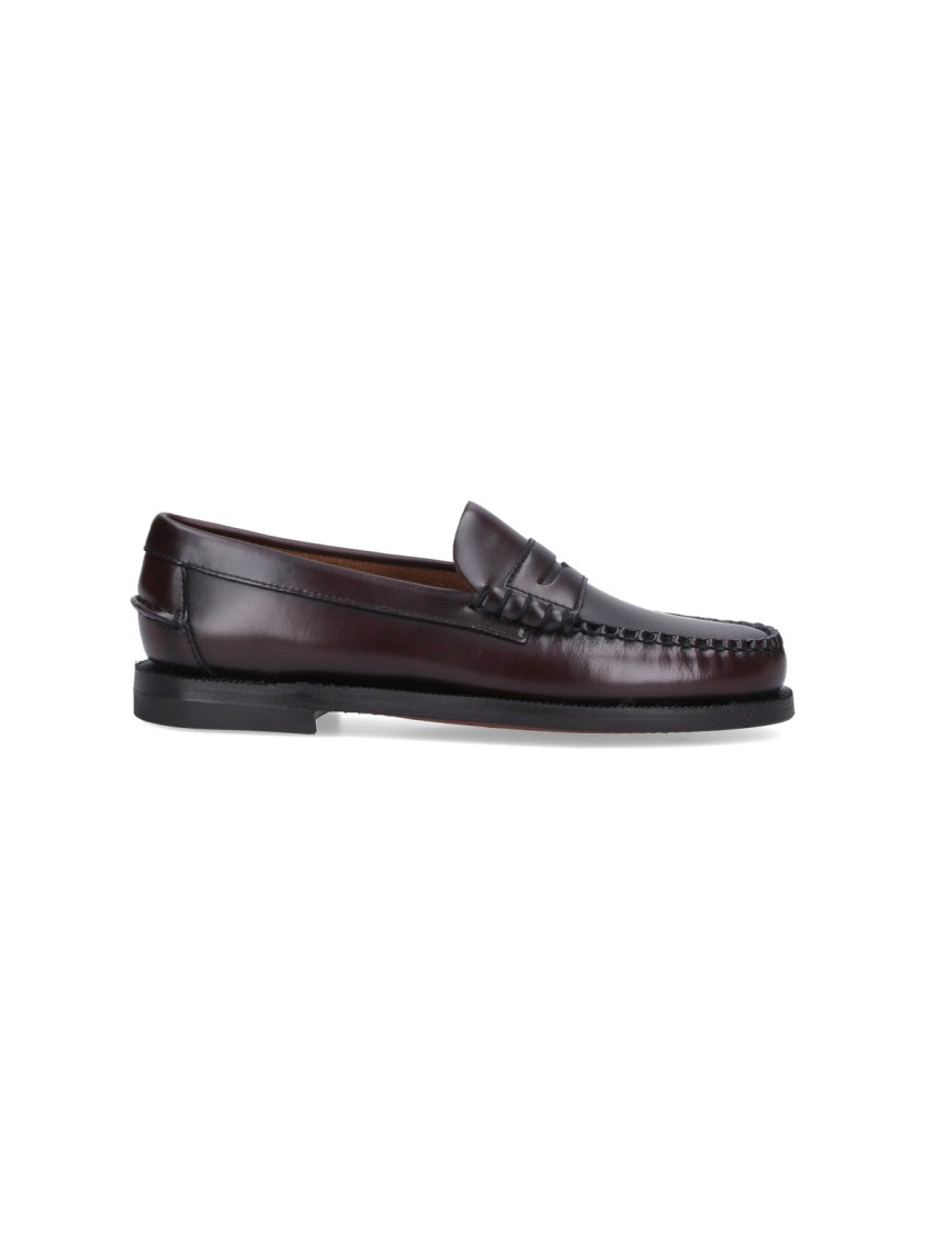 Sebago Rounded Toe Slip-On Moccasins With Smooth Leather Finish