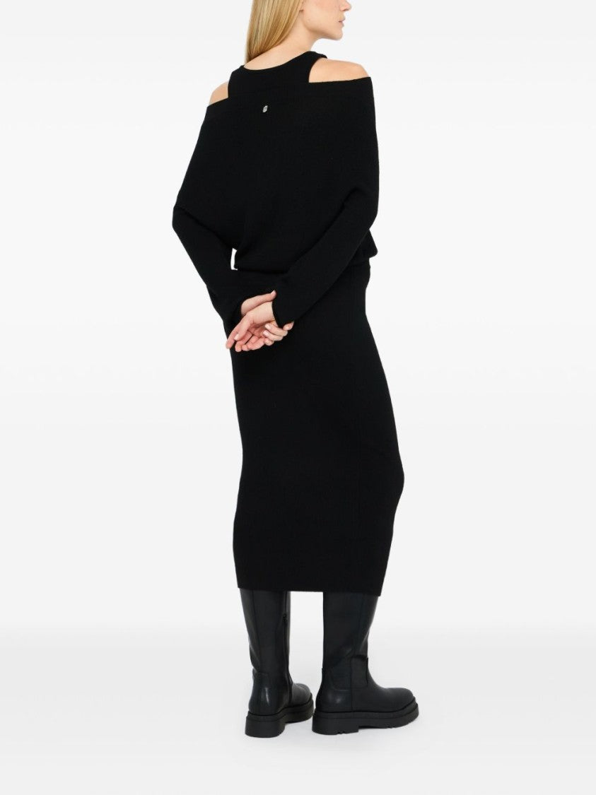 Liu Jo Midi Dress With Cut-Out Shoulder Details