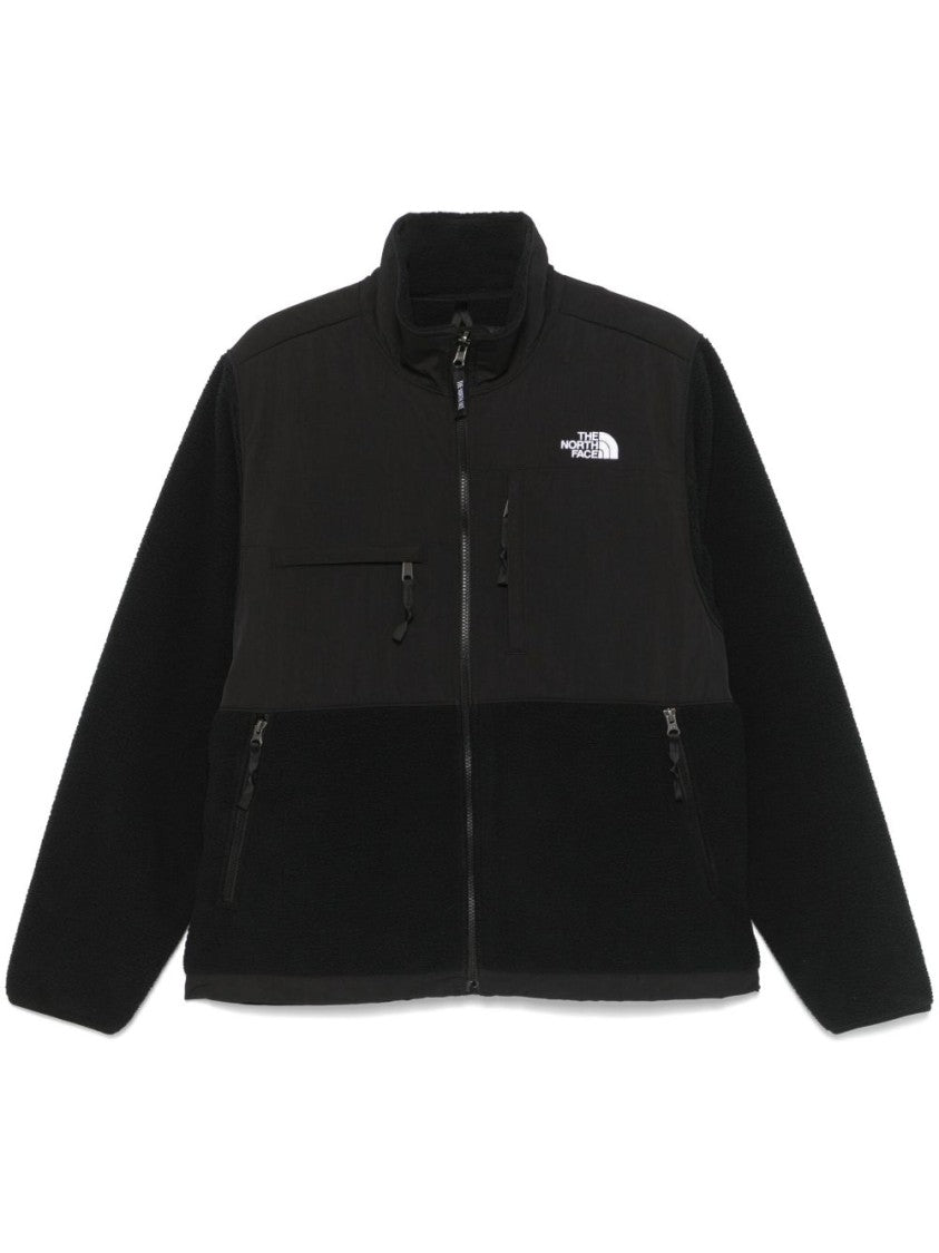 The North Face Textured Black Mid-Layer Jacket With Zip Pockets And Stand-Up Collar