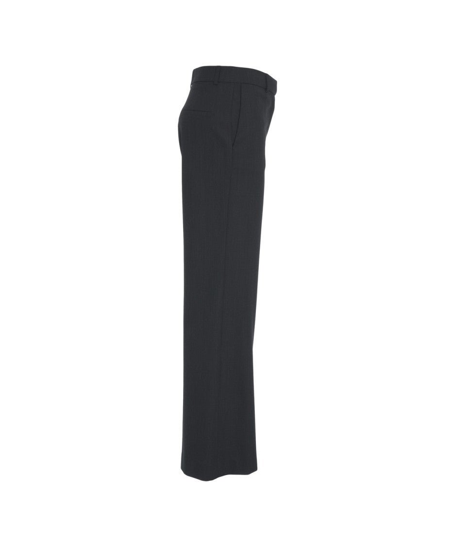 Ottod'ame Pinstriped Wide-Leg Palazzo Trousers With High Waist And Tailored Silhouette