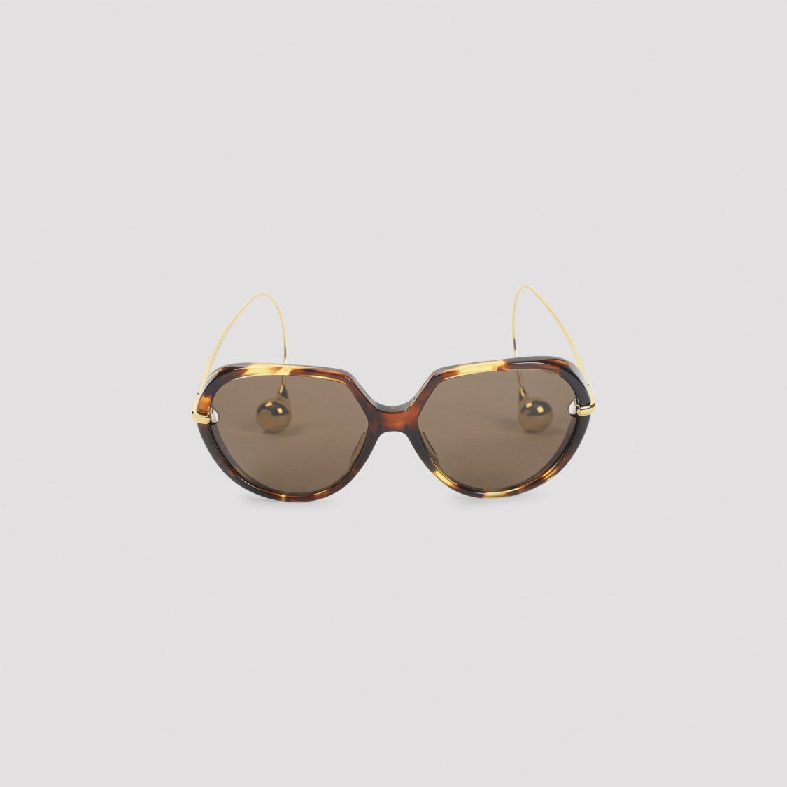 Bottega Veneta Clear Acetate Round Frame Sunglasses