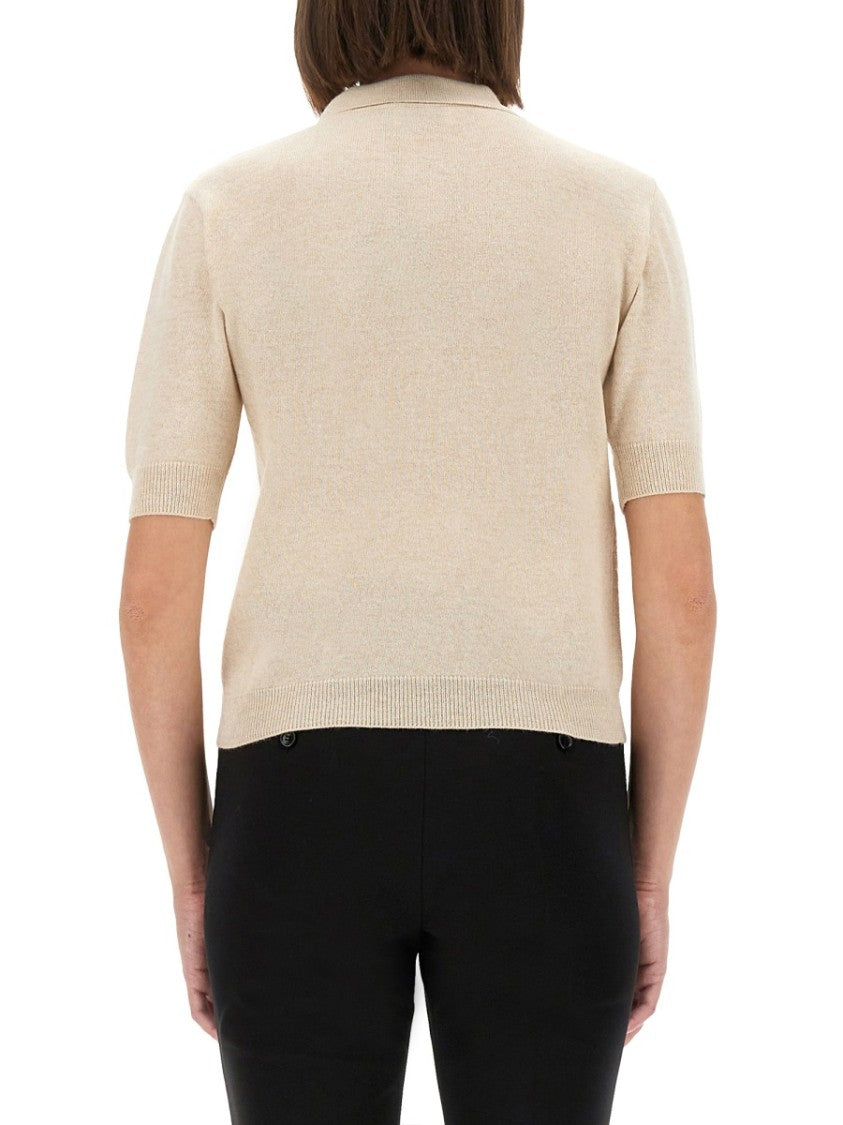 Moschino Wool Polo Shirt With Classic Collar And Logo