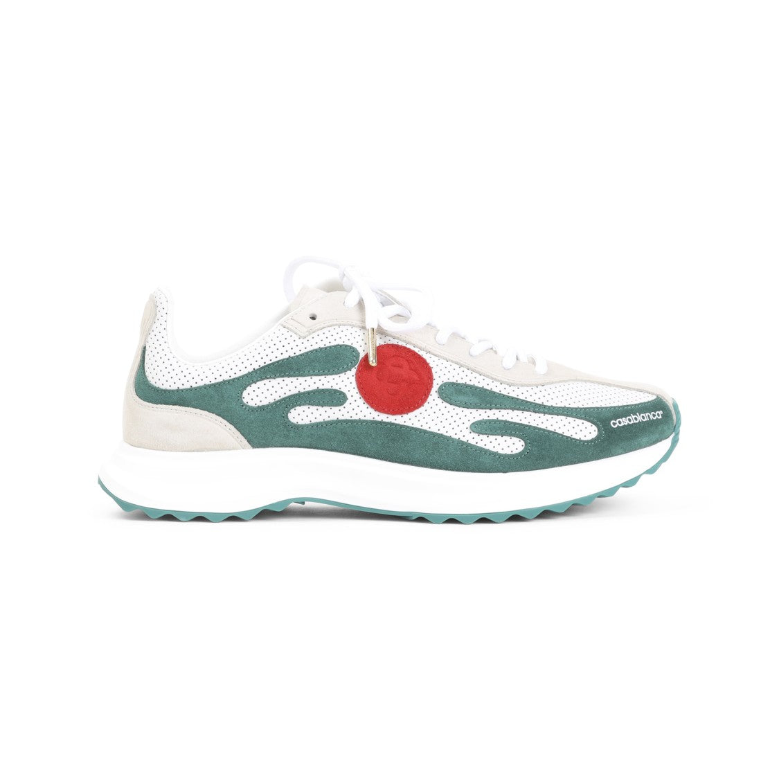 Casablanca White Textile Mens Stade Sneakers