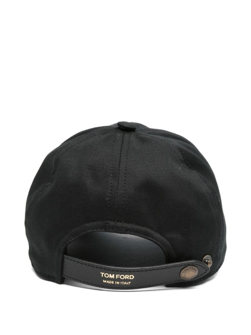 Tom Ford Black Six-Panel Hat With Embroidered Logo