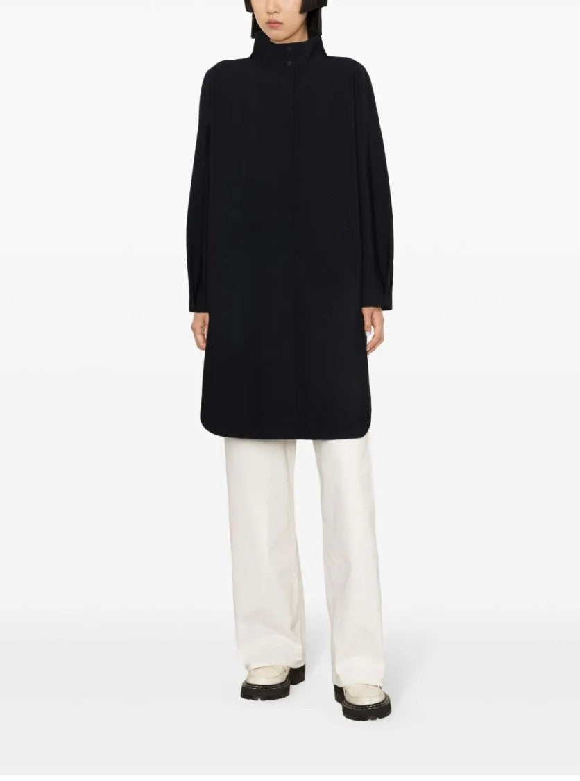Herno Oversized Black Jacket With High Collar