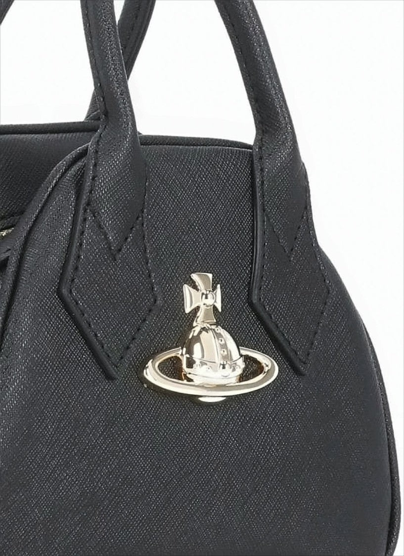 Vivienne Westwood Textured Synthetic Leather Crossbody Bag With Metallic Emblem