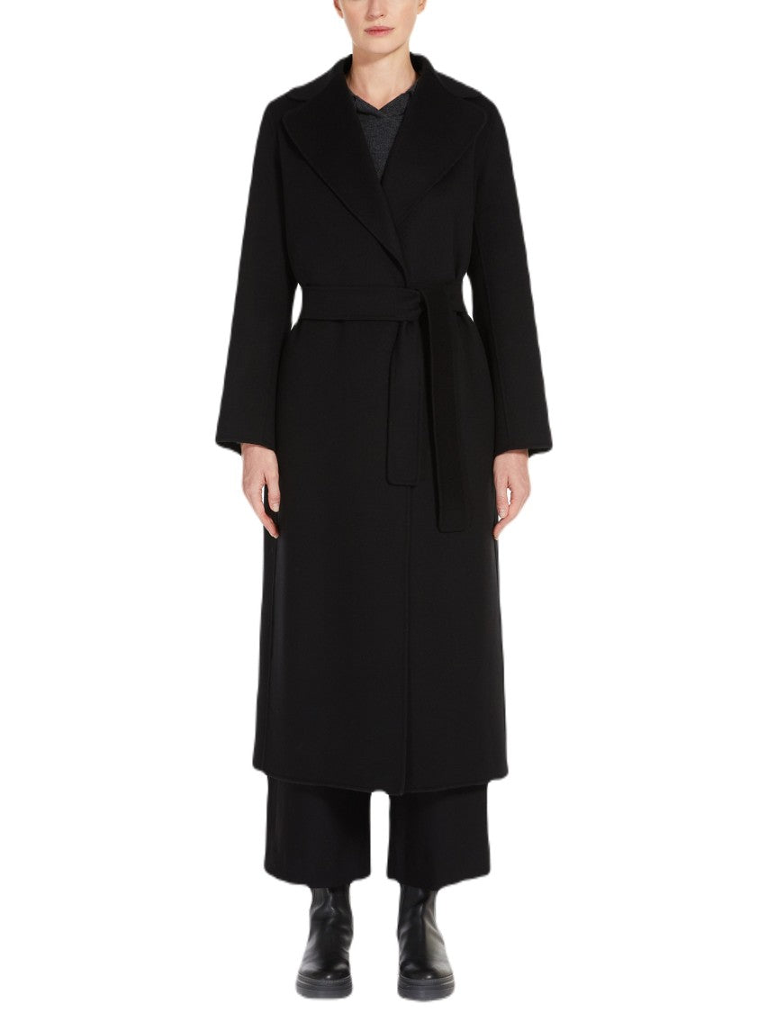 Max Mara Double-Faced Wool Long Coat With Silk Sleeves
