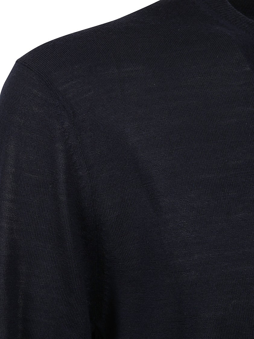 Ballantyne Rich Blue Wool Knit Sweater With Classic Design