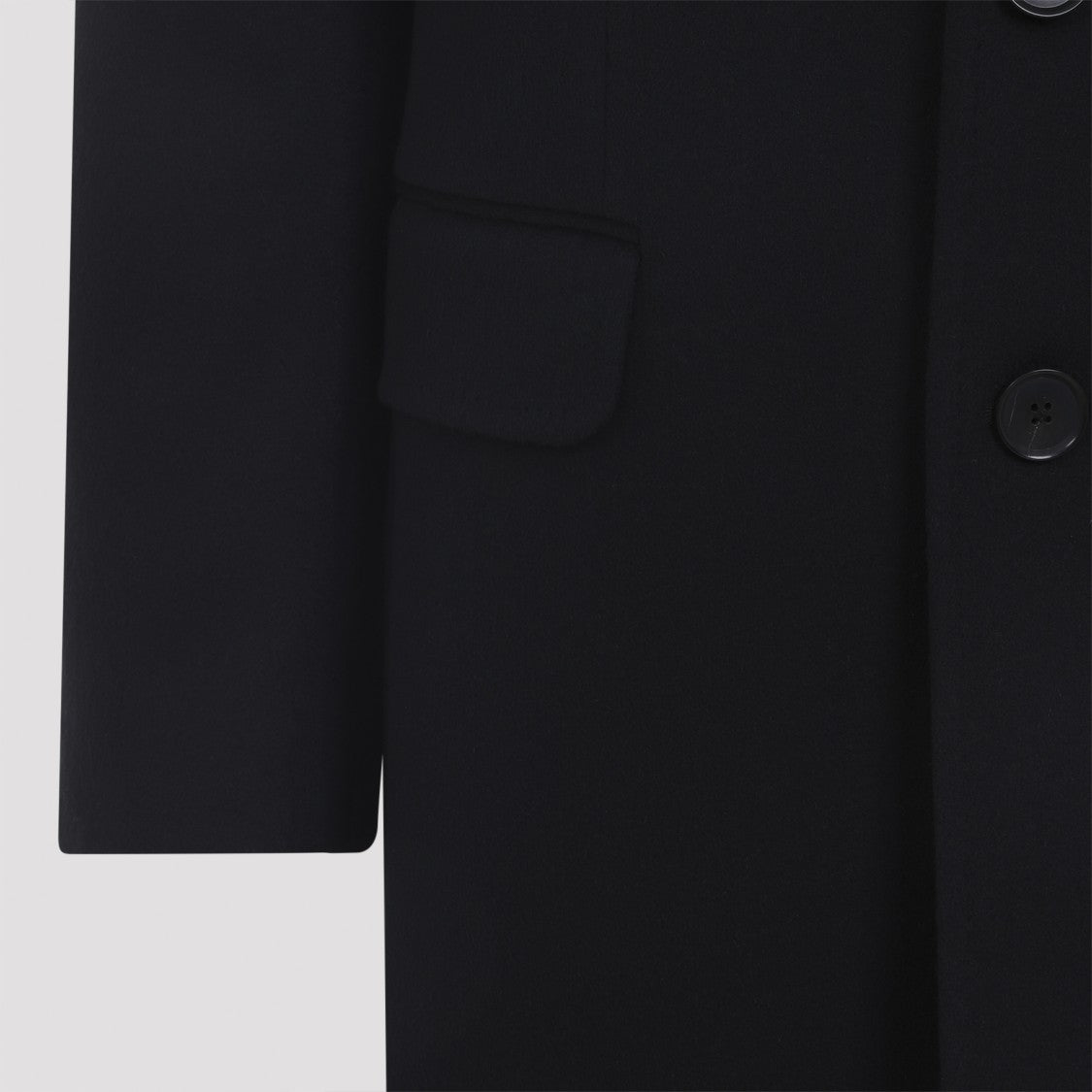 Zegna Tailored Black Coat With Notched Lapel