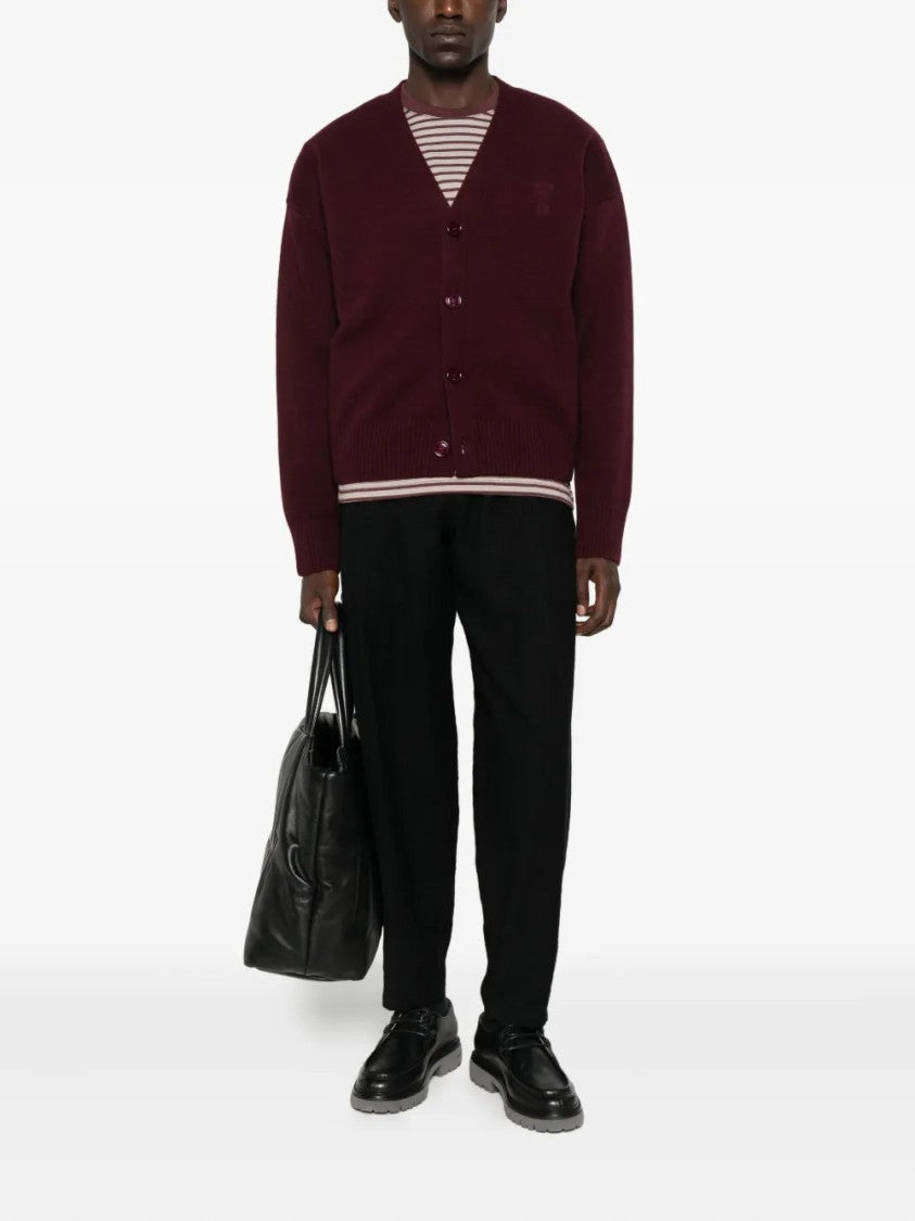 Ami Embroidered Button Cardigan