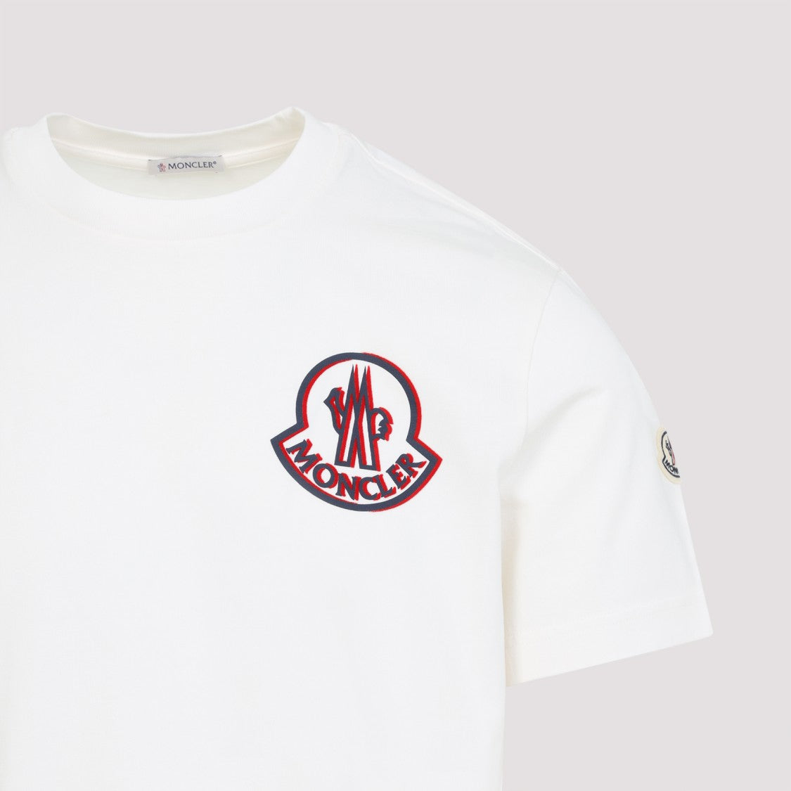 Moncler Natural White Cotton Short Sleeves T-Shirt