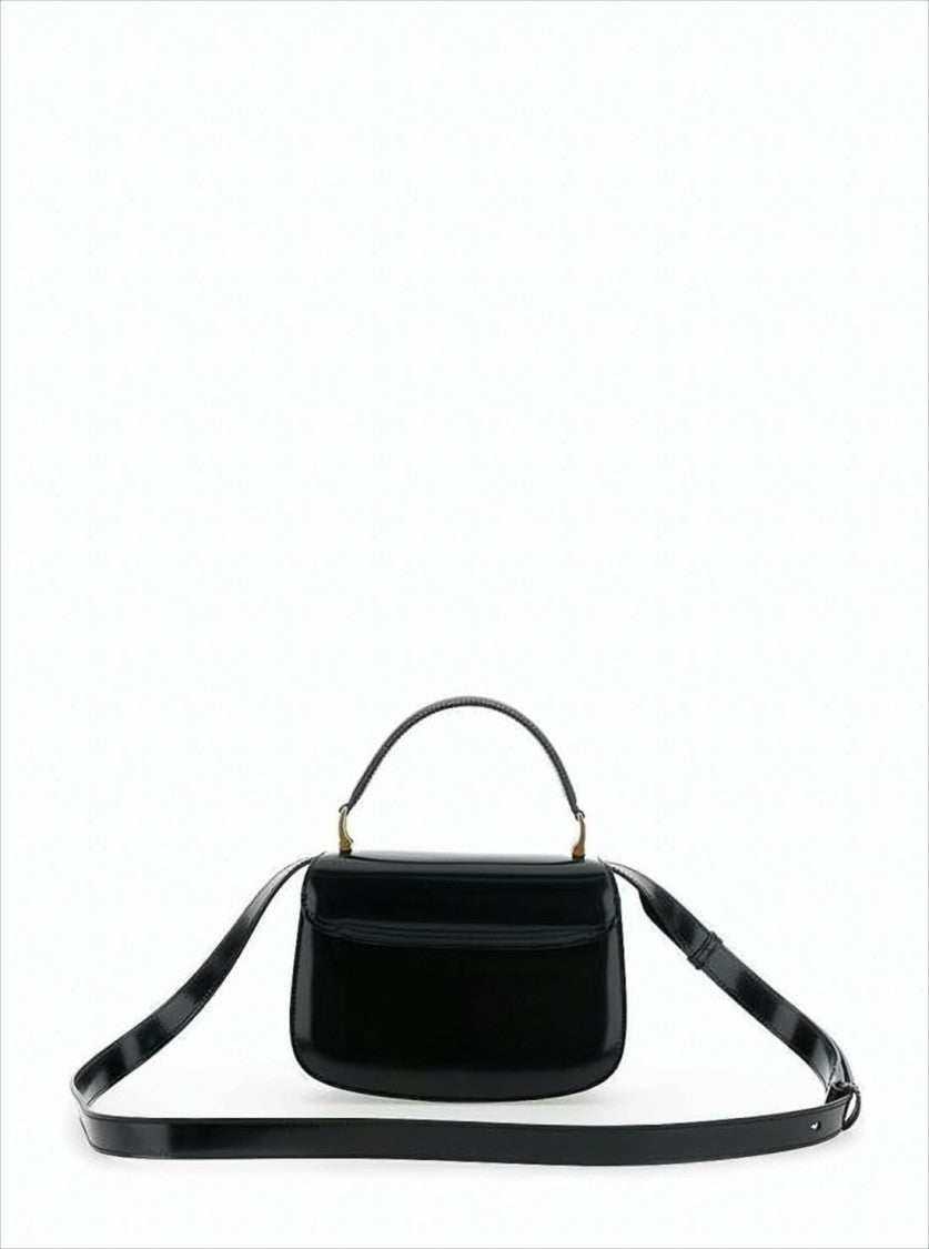 Ami Structured Black Calf Leather Tote Bag