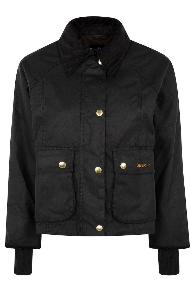 Barbour Structured Waxed Cotton Cropped Jacket
