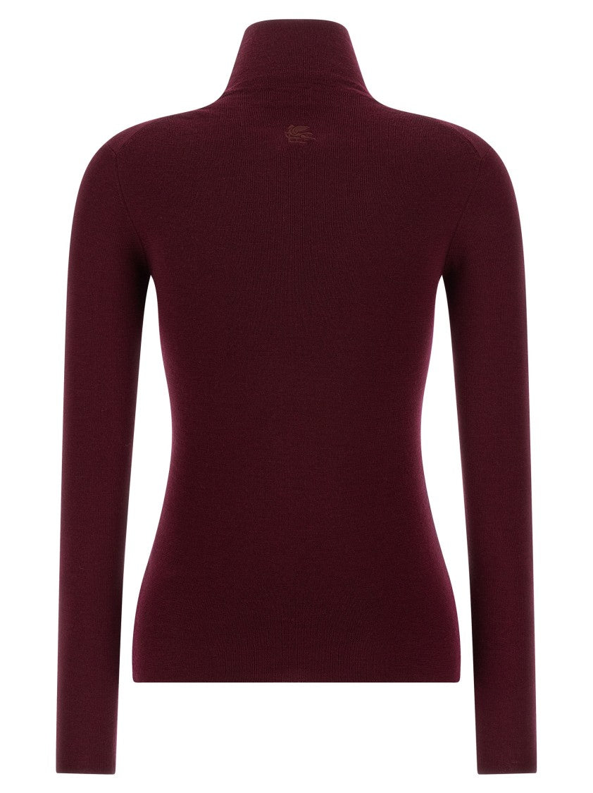 Etro Slim Fit High Neck Wool Sweater