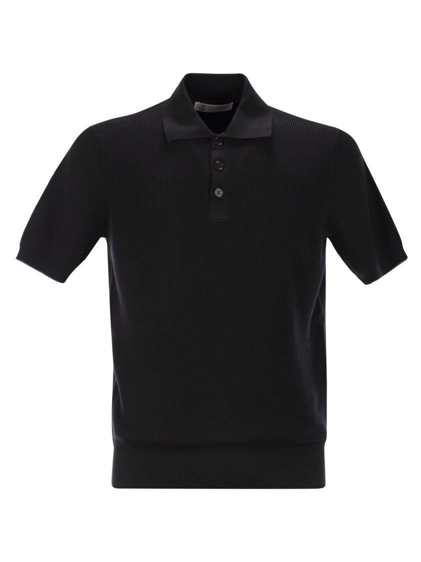 Brunello Cucinelli Ribbed Cotton Polo-Style Jersey