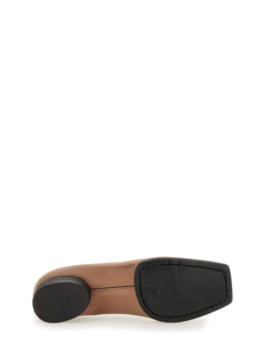 Uma Wang Ballerina In Pelle With Rounded Toe