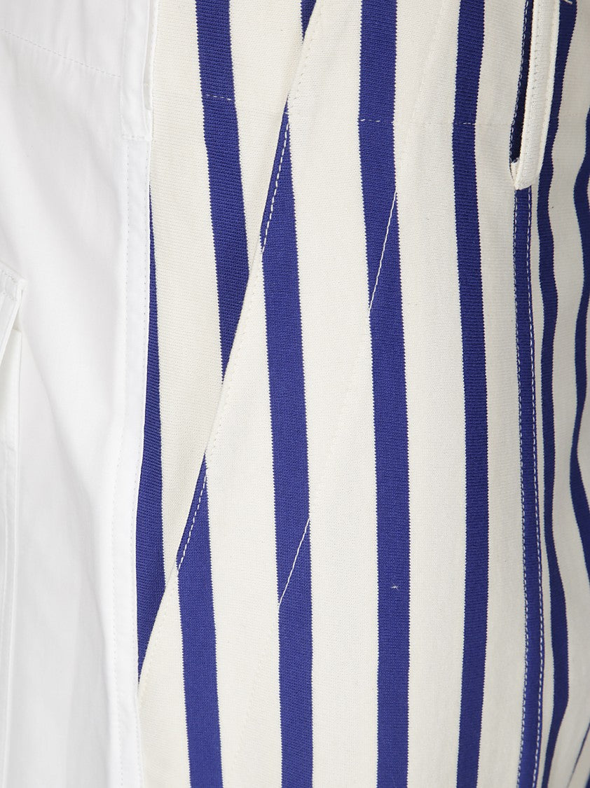 Jejia Straight Leg Trousers With Vertical Stripes