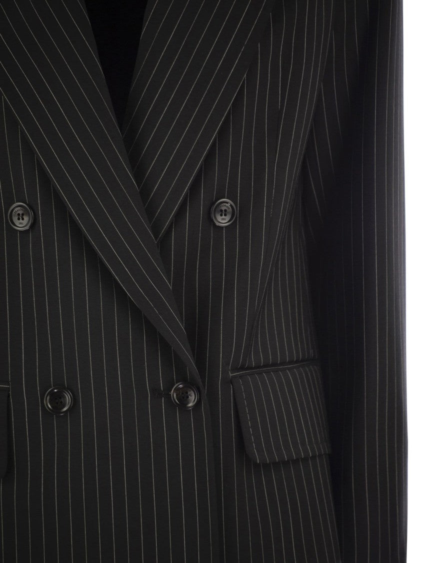 Max Mara Mattia - Pinstriped Wool Double-Breasted Blazer