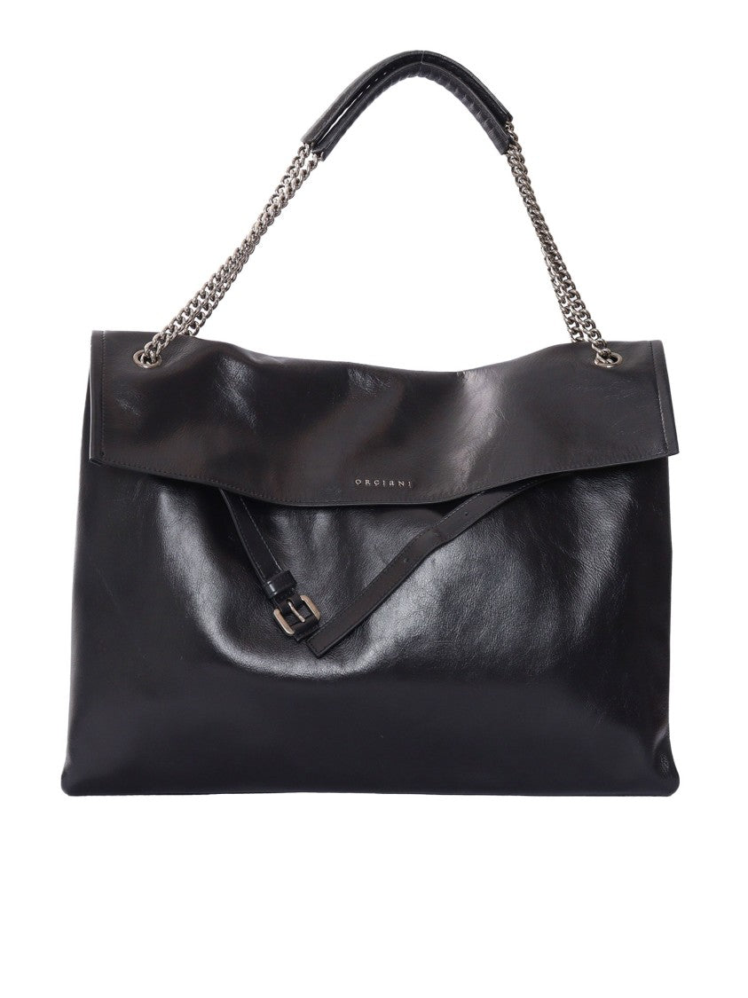 Claudio Orciani Structured Calf Leather Handbag With Top Handle