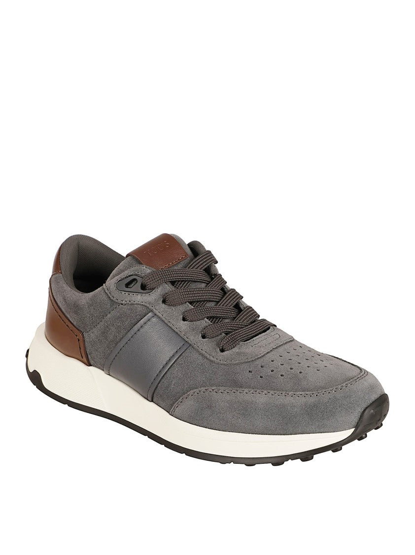 Tod's Ergonomic Grey Sneakers With Suede