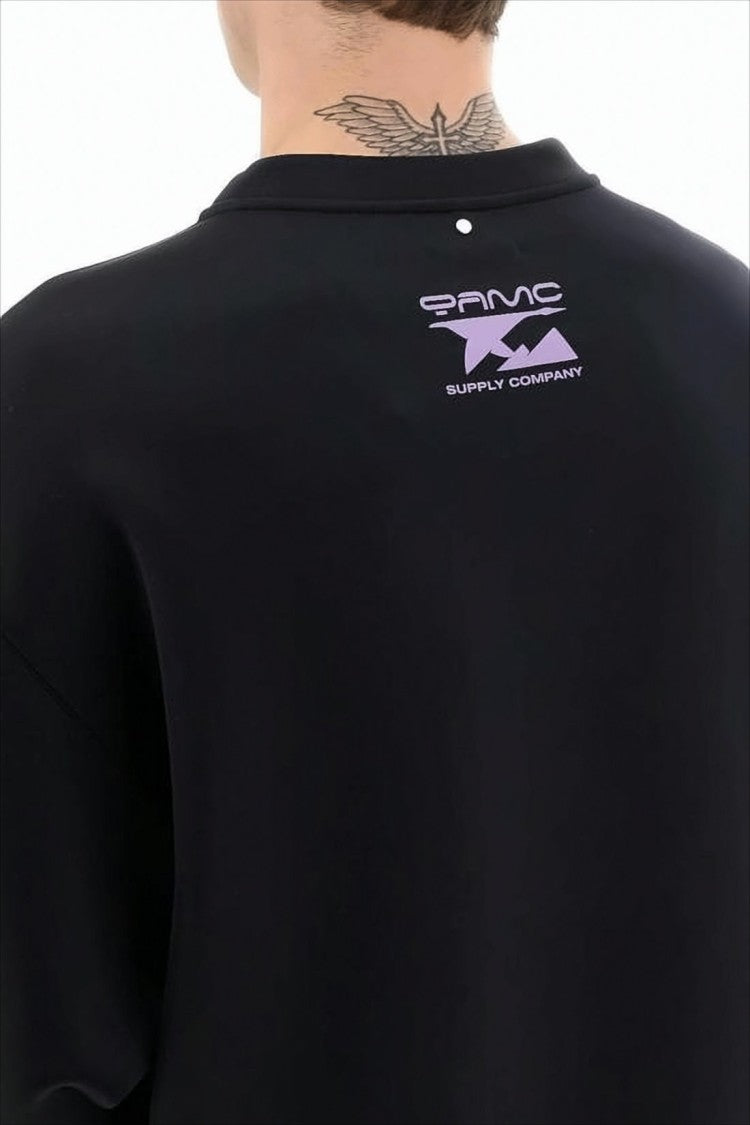 Oamc Boxy Cropped Long-Sleeve T-Shirt With Triangular Logo